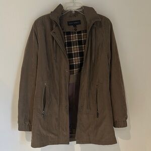 Fleet Street Brown Lightweight Jacket with Hood/Lining, women’s size small